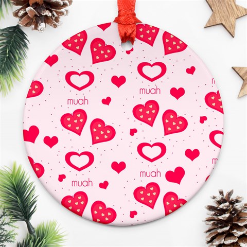 Muah Harts Ornament (Round) from ArtsNow.com Front