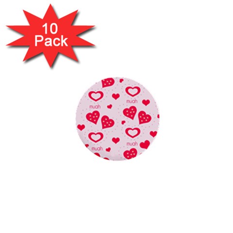 Muah Harts 1  Mini Button (10 pack)  from ArtsNow.com Front