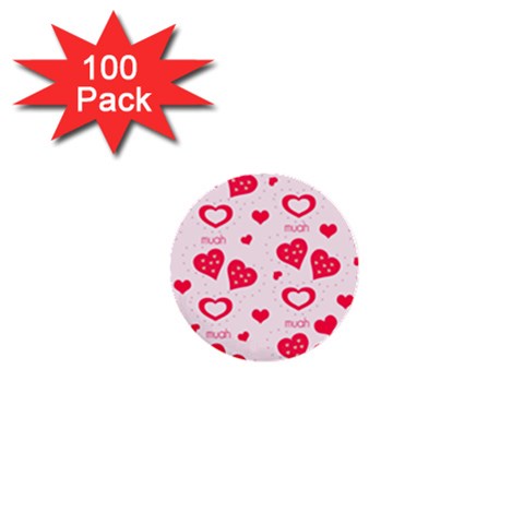 Muah Harts 1  Mini Button (100 pack)  from ArtsNow.com Front