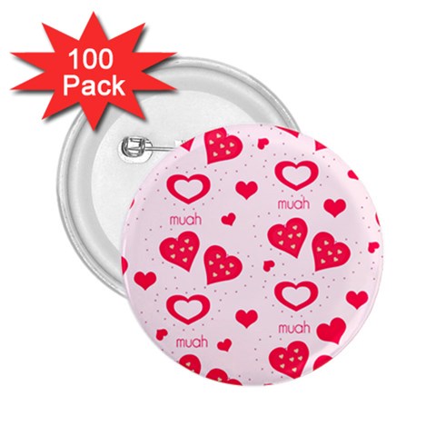 Muah Harts 2.25  Button (100 pack) from ArtsNow.com Front