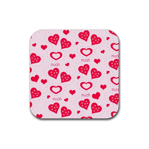 Muah Harts Rubber Coaster (Square) from ArtsNow.com Front