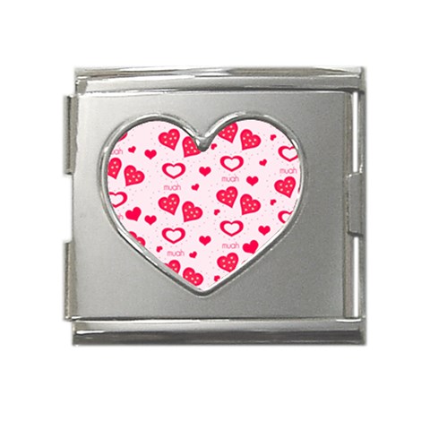 Muah Harts Mega Link Heart Italian Charm (18mm) from ArtsNow.com Front