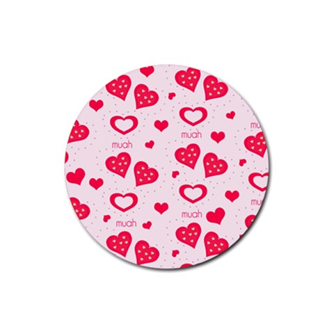 Muah Harts Rubber Coaster (Round) from ArtsNow.com Front