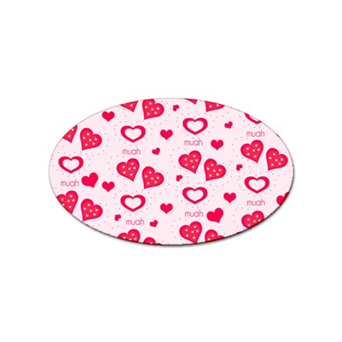 Muah Harts Sticker Oval (100 pack) from ArtsNow.com Front