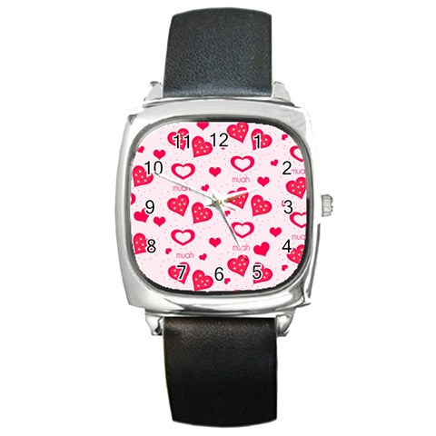 Muah Harts Square Metal Watch from ArtsNow.com Front