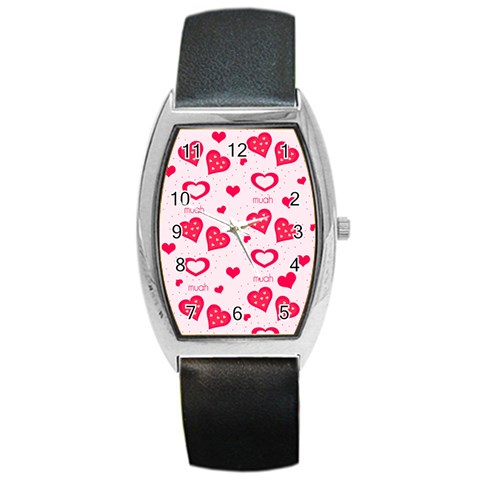 Muah Harts Barrel Style Metal Watch from ArtsNow.com Front