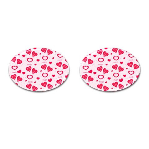 Muah Harts Cufflinks (Oval) from ArtsNow.com Front(Pair)