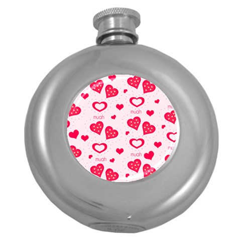 Muah Harts Hip Flask (5 oz) from ArtsNow.com Front