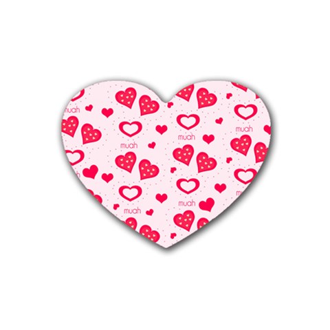 Muah Harts Rubber Heart Coaster (4 pack) from ArtsNow.com Front