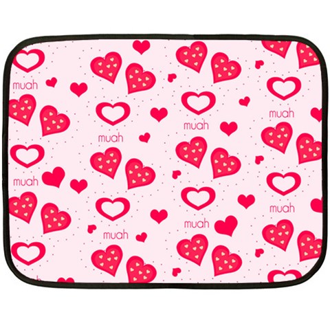 Muah Harts Double Sided Fleece Blanket (Mini) from ArtsNow.com 35 x27  Blanket Front