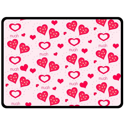 Muah Harts Fleece Blanket (Large) from ArtsNow.com 80 x60  Blanket Front