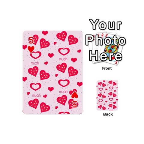 Muah Harts Playing Cards 54 (Mini) from ArtsNow.com Front - Heart5