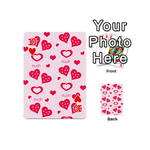 Muah Harts Playing Cards 54 (Mini) from ArtsNow.com Front - Heart10