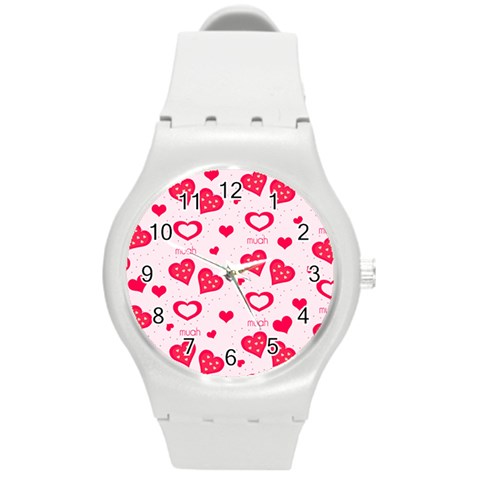 Muah Harts Round Plastic Sport Watch (M) from ArtsNow.com Front