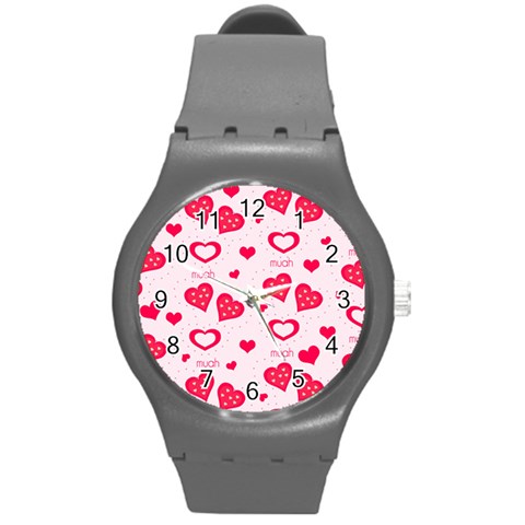 Muah Harts Round Plastic Sport Watch (M) from ArtsNow.com Front