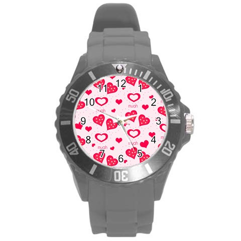 Muah Harts Round Plastic Sport Watch (L) from ArtsNow.com Front