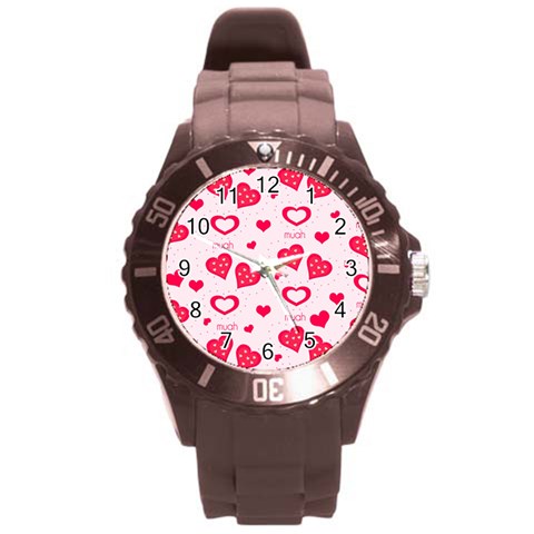 Muah Harts Round Plastic Sport Watch (L) from ArtsNow.com Front