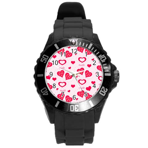 Muah Harts Round Plastic Sport Watch (L) from ArtsNow.com Front