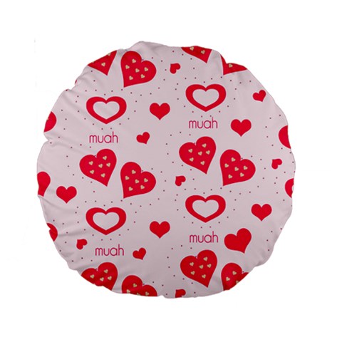 Muah Harts Standard 15  Premium Round Cushion  from ArtsNow.com Back