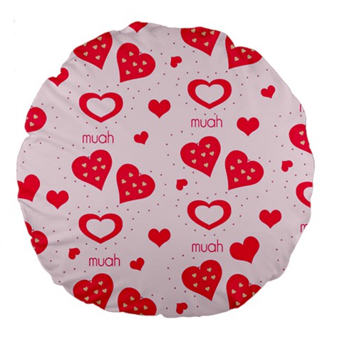 Muah Harts Large 18  Premium Round Cushion  from ArtsNow.com Front