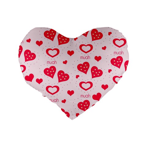 Muah Harts Standard 16  Premium Heart Shape Cushion  from ArtsNow.com Back