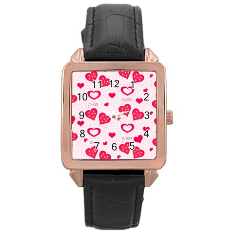 Muah Harts Rose Gold Leather Watch  from ArtsNow.com Front