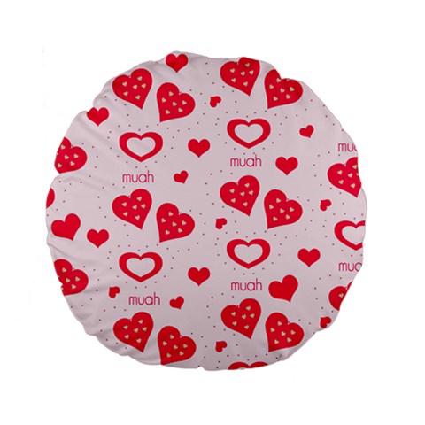 Muah Harts Standard 15  Premium Flano Round Cushion  from ArtsNow.com Front