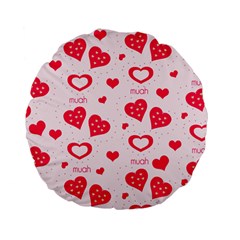 Muah Harts Standard 15  Premium Flano Round Cushion  from ArtsNow.com Back