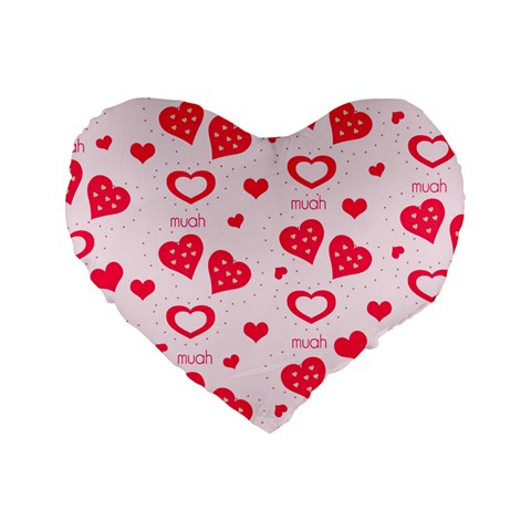 Muah Harts Standard 16  Premium Flano Heart Shape Cushion  from ArtsNow.com Front