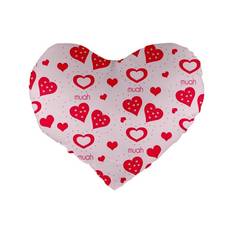 Muah Harts Standard 16  Premium Flano Heart Shape Cushion  from ArtsNow.com Back