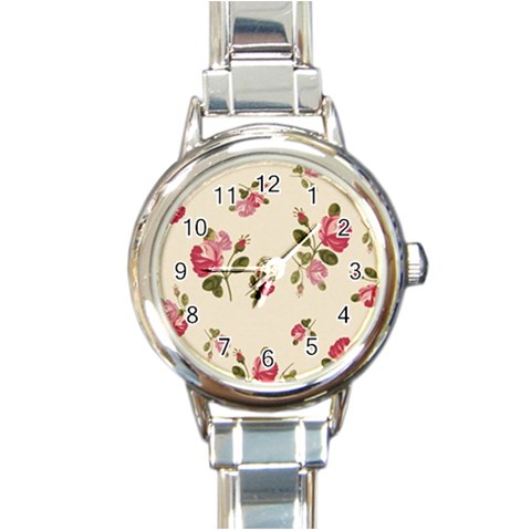 fl_cl_049a Round Italian Charm Watch from ArtsNow.com Front