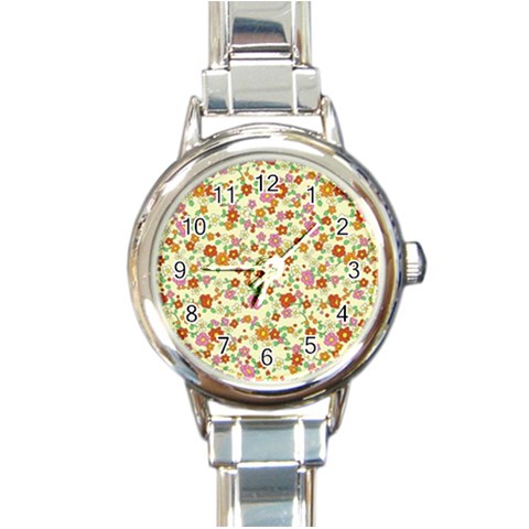 fl_cl_047a Round Italian Charm Watch from ArtsNow.com Front