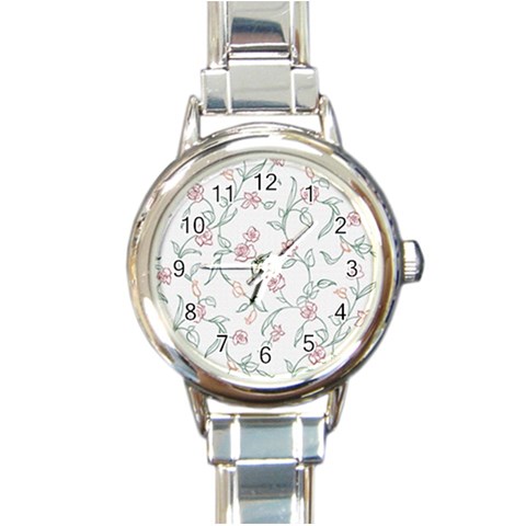 fl_cl_040a Round Italian Charm Watch from ArtsNow.com Front