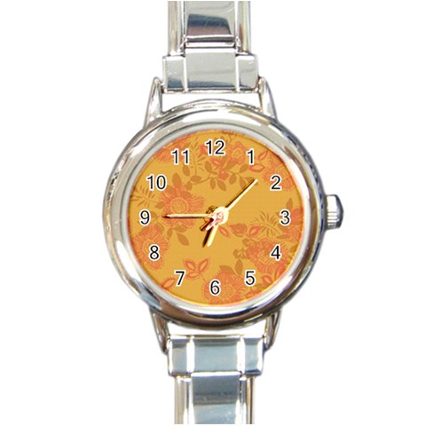 fl_cl_027a Round Italian Charm Watch from ArtsNow.com Front