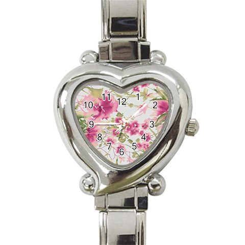 fl_cl_056a Heart Italian Charm Watch from ArtsNow.com Front