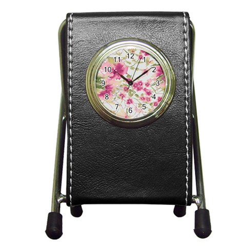 fl_cl_056a Pen Holder Desk Clock from ArtsNow.com Front