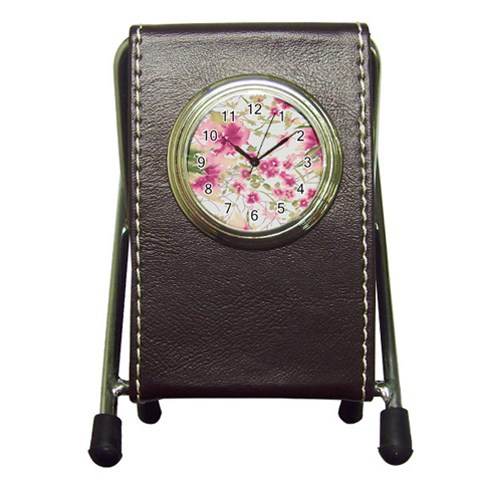 fl_cl_056a Pen Holder Desk Clock from ArtsNow.com Front