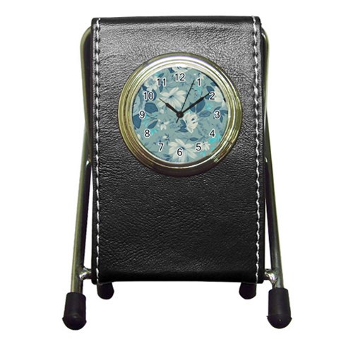 fl_cl_058a Pen Holder Desk Clock from ArtsNow.com Front