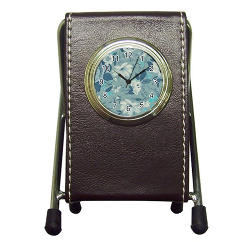 fl_cl_058a Pen Holder Desk Clock from ArtsNow.com Front