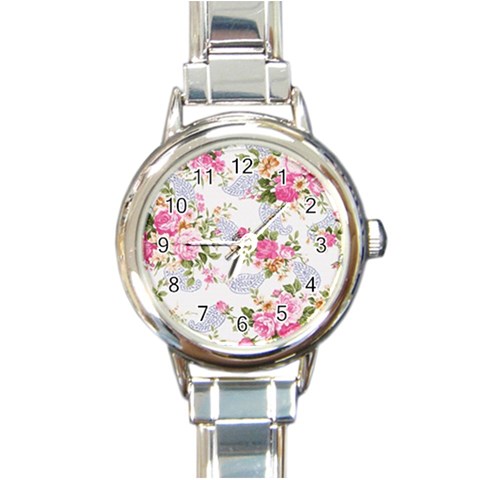 fl_cl_062a Round Italian Charm Watch from ArtsNow.com Front