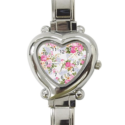 fl_cl_062a Heart Italian Charm Watch from ArtsNow.com Front