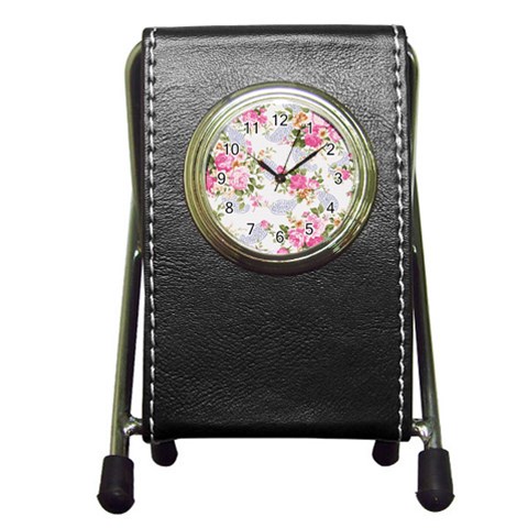 fl_cl_062a Pen Holder Desk Clock from ArtsNow.com Front