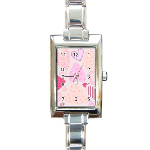 love05_bg3 Rectangular Italian Charm Watch from ArtsNow.com Front