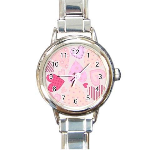 love05_bg3 Round Italian Charm Watch from ArtsNow.com Front