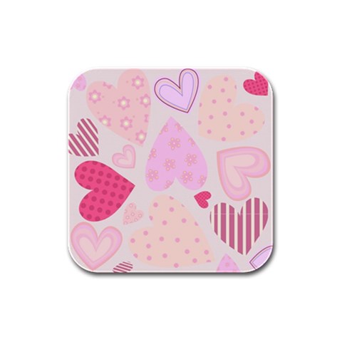 love05_bg3 Rubber Square Coaster (4 pack) from ArtsNow.com Front