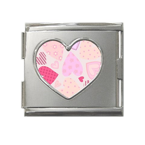 love05_bg3 Mega Link Heart Italian Charm (18mm) from ArtsNow.com Front