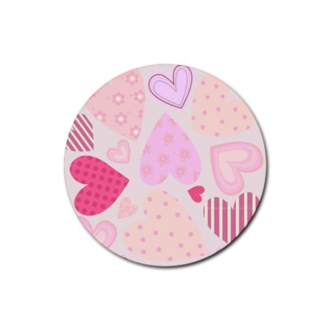 love05_bg3 Rubber Round Coaster (4 pack) from ArtsNow.com Front