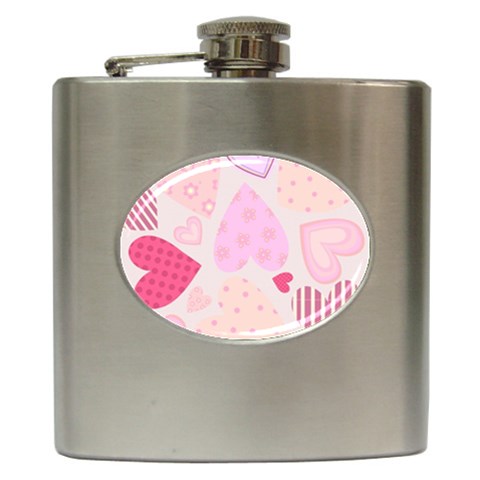 love05_bg3 Hip Flask (6 oz) from ArtsNow.com Front