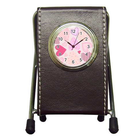 love05_bg3 Pen Holder Desk Clock from ArtsNow.com Front