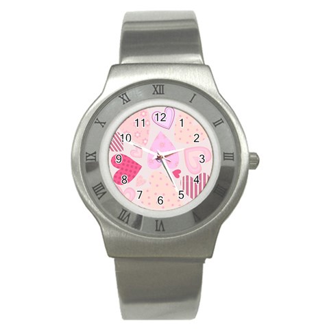 love05_bg3 Stainless Steel Watch from ArtsNow.com Front